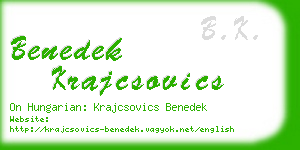 benedek krajcsovics business card